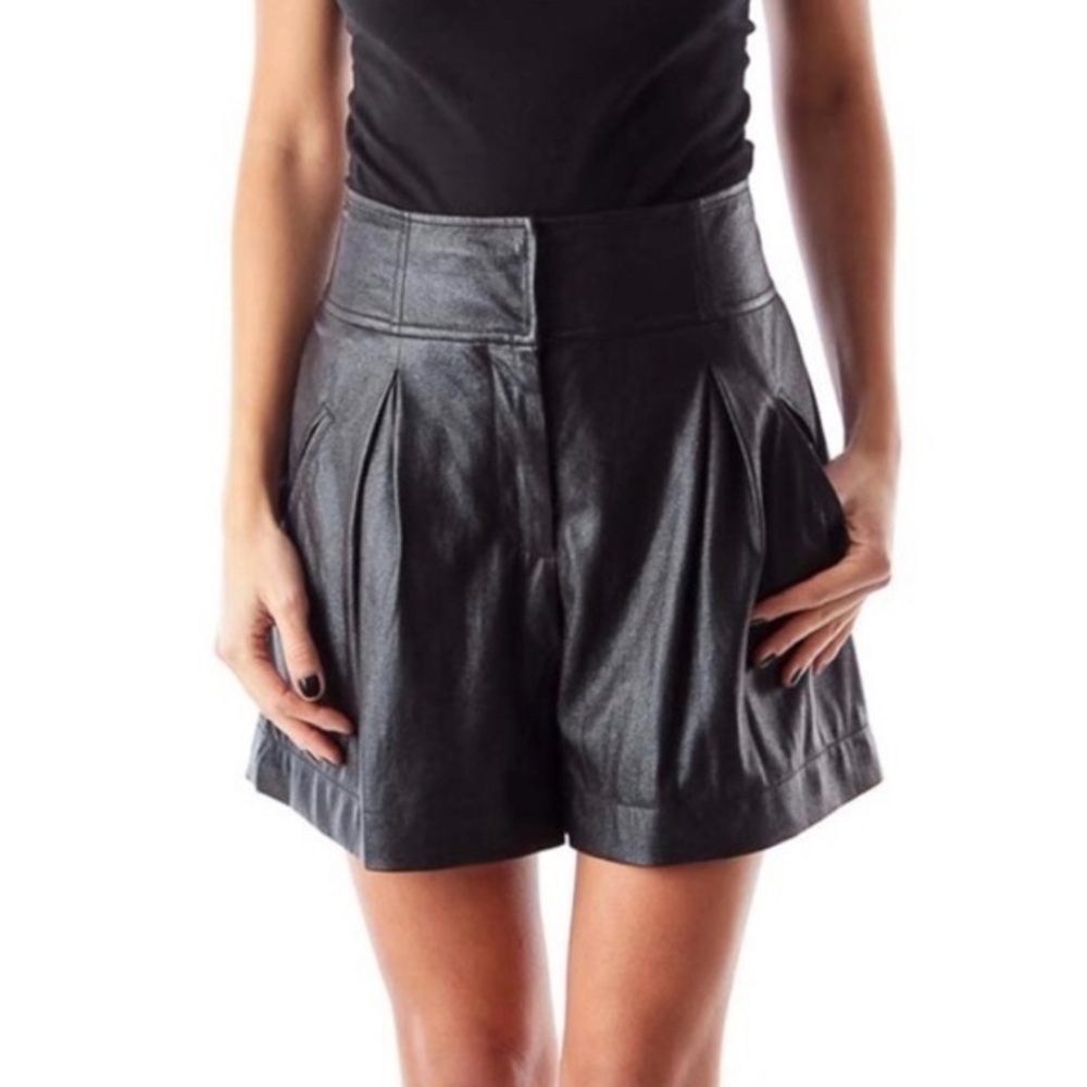 NWT Rachel Roy Wander faux leather pleated shorts size 10